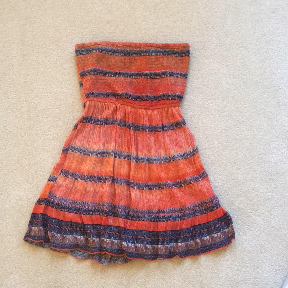 Multicolored Strapless Dress